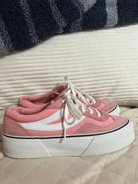 Superga Pink Suede & Canvas Low-Top Sneakers with White Accents